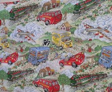 vintage Brentford single duvet cover only train car fire engine airplane print