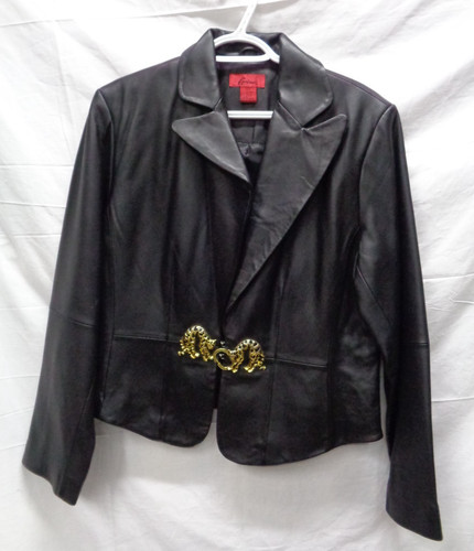 Vtg y2k black leather carina - black,