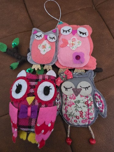 3pc felt owl hanging - owl,