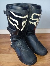 Fox Comp Motocross Boots Motorcycle Racing Boots - UK 10 - Black/Grey/White 