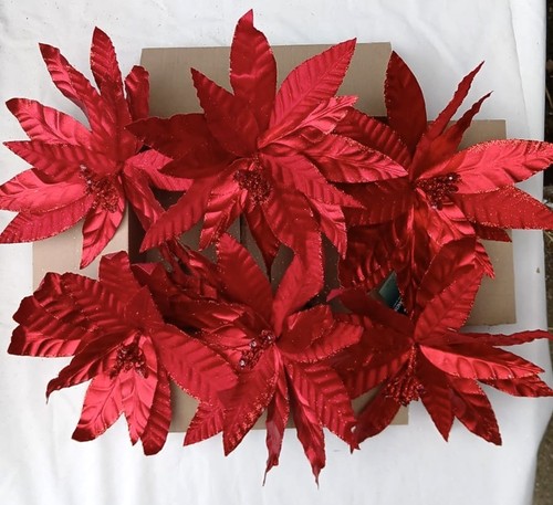 Red christmas tree decorations - red,