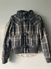 Topshop Moto Grey Wool Bomber