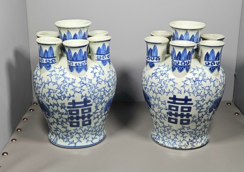 Pair vintage chinese blue - pair, of