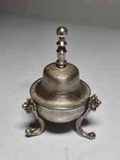 Old table dinner bell/service bell 3 footed silver color 