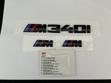 BMW M340i BADGE AND 2X M WING BADGES IN GLOSS BLACK. FREE ALCOHOL WIPE INCLUDED