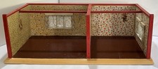 VINTAGE MID-CENTURY GERMAN DOLL HOUSE ROOM BOX, ORIGINAL WALLPAPERS