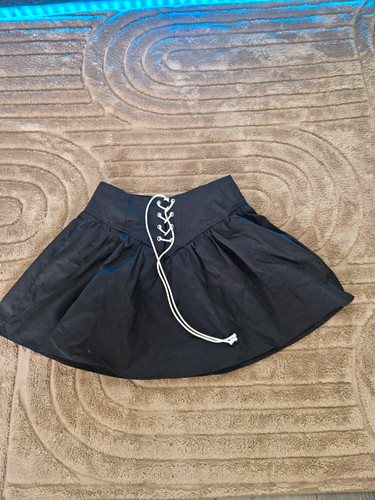 Black white lace skirt - lace-up, &
