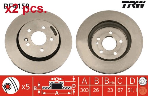 Pcs front brake - x2, disc