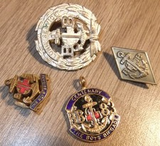 RARE, VINTAGE BOYS BRIGADE BADGES & PENDANT, ENAMEL, ETC - GOOD, USED