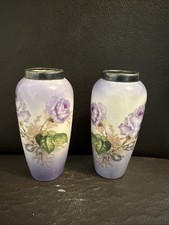 Pair Edwardian Hand Painted