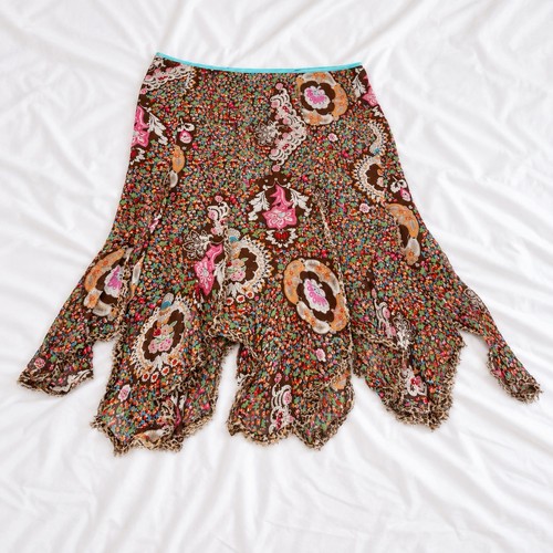 Brown silk floral - m&s,
