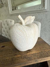 Large Ceramic Apple Ornament Wood Effect 17cm Tall Autumn Harvest Country Decor
