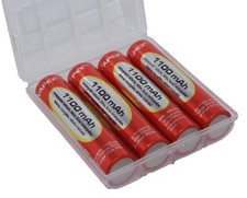 Rechargeable Batteries 4 x AAA 1100 mAh NiMh + Case Vapextech UK