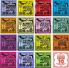 Ernie Ball Slinky Guitar strings with Choice of 25 Gauges - Including singles