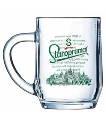 STAROPRAMEN BEER PINTGLASS TANKARD NUCLEATED 20oz MANCAVE GREAT CHRISTMAS GIFT