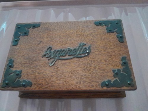 Antique cigarettes wooden box - antique,