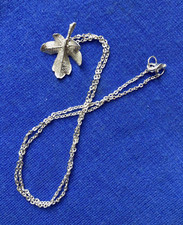 GORGEOUS SILVER PLATED REAL MAPLE LEAF NECKLACE  John Griffin Jewellery UNIQUE!