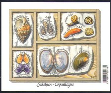 Belgium 2005 Molluscs/Sea Shells/Nature/Marine/Snails 6v s/a m/s (n32636)