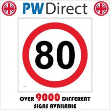 SIGN 80 Miles Per Hour Traffic