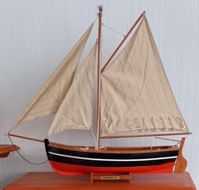 1/12 scale wooden model of an Itchen Ferry Cutter fishing boat.