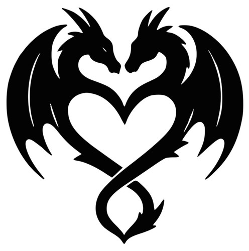 Dragon heart decal - decal, stickers