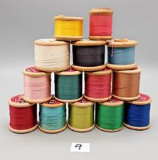 14 Vintage Wooden Cotton Reels