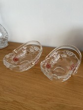 Vintage MIKASA Crystal / Glass Baskets / Blossom Time Made In Germany
