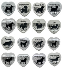 Ceramic Heart Shape Fridge Magnets - Dog - Cats - Pets - Horses - Various Styles
