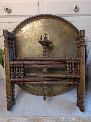 Vintage antique brass tray - vintage,