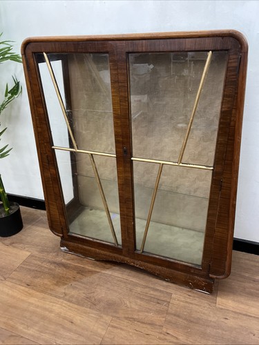 Vintage art deco glass - glass, walnut