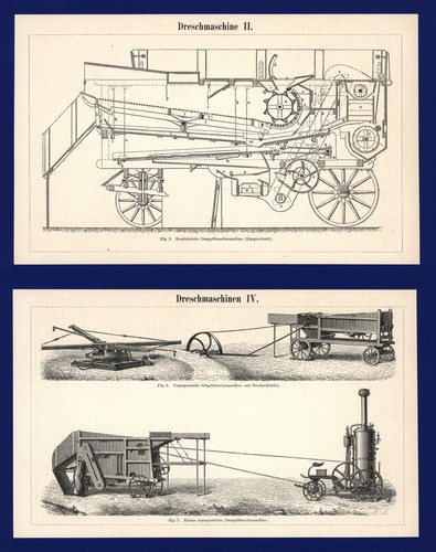 Threshing machines print - machines,