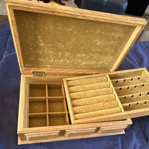 Brown wood lined jewelry box - lined,