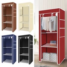 Bedroom Single Canvas Clothe Wardrobe Storage Cupboard Shelves Durable Furniture