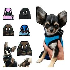 XXS XS Chihuahua Teacup Puppy Dog Yorkie Mini Dachshund Pet Mesh Clip Harness UK