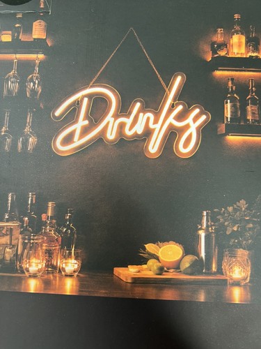 Bar drinks neon sign - bar,