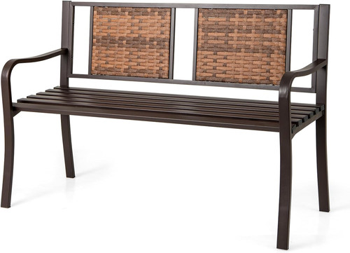 Outdoor bench with rattan - bench, pe