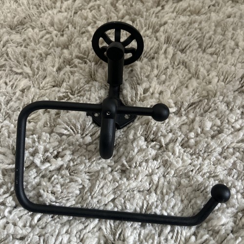 Black toilet roll holder - toilet,