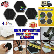 4x Furniture Sliders For Protect Carpet Hard Floor Heavy Duty Mover Gliders Pads