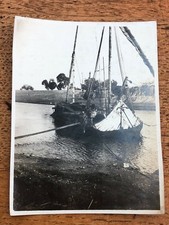 1914 photograph - sweet water canal with boat - nr cairo  . egypt 