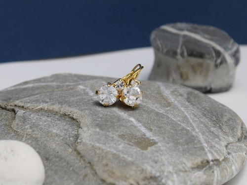 Crystal leverback earrings - leverback,