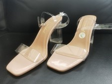 NEW LOOK LADIES HIGH BLOCK HEEL TRANSPARENT SANDALS BRAND NEW