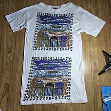 Rare Vintage Missoni T-Shirt Made in Italy Bold Beach Hut Print 1980s/90s Size S