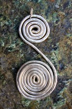 DOUBLE SPIRALS PENDANT Sterling Silver .925 Hand Made by John Negus,