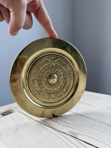 Vintage embossed brass mexican - vintage,