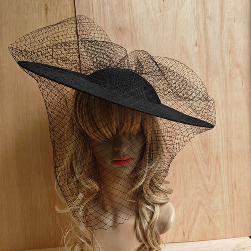 Black 40cm wide brim french - wide,