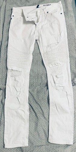 Men white skinny jeans w32 - skinny, jeans-