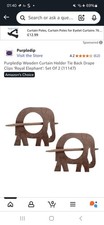 Purpledip Wooden Elephant Curtain Tiebacks X2
