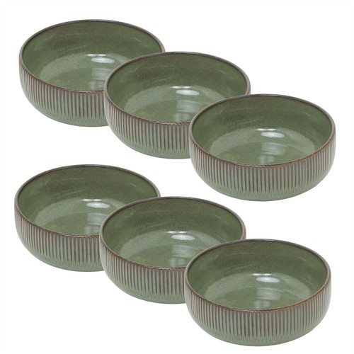 Set green stoneware bowls - stoneware,