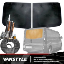 FITS VAUXHALL VIVARO 01>14 FIXED WINDOW GLASS REAR TWIN DOOR + BOND + KNOCK-ON