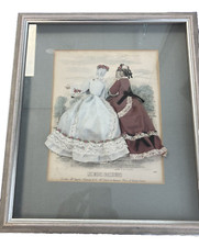 LES MODES PARISIENNES 3D ladies Fabric Embellished Victorian Print Picture
